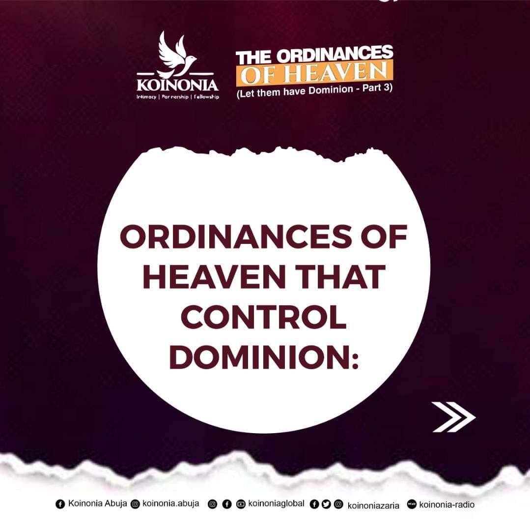 The Ordinances Of Heaven Koinonia Global Abuja – Apostle Joshua Selman